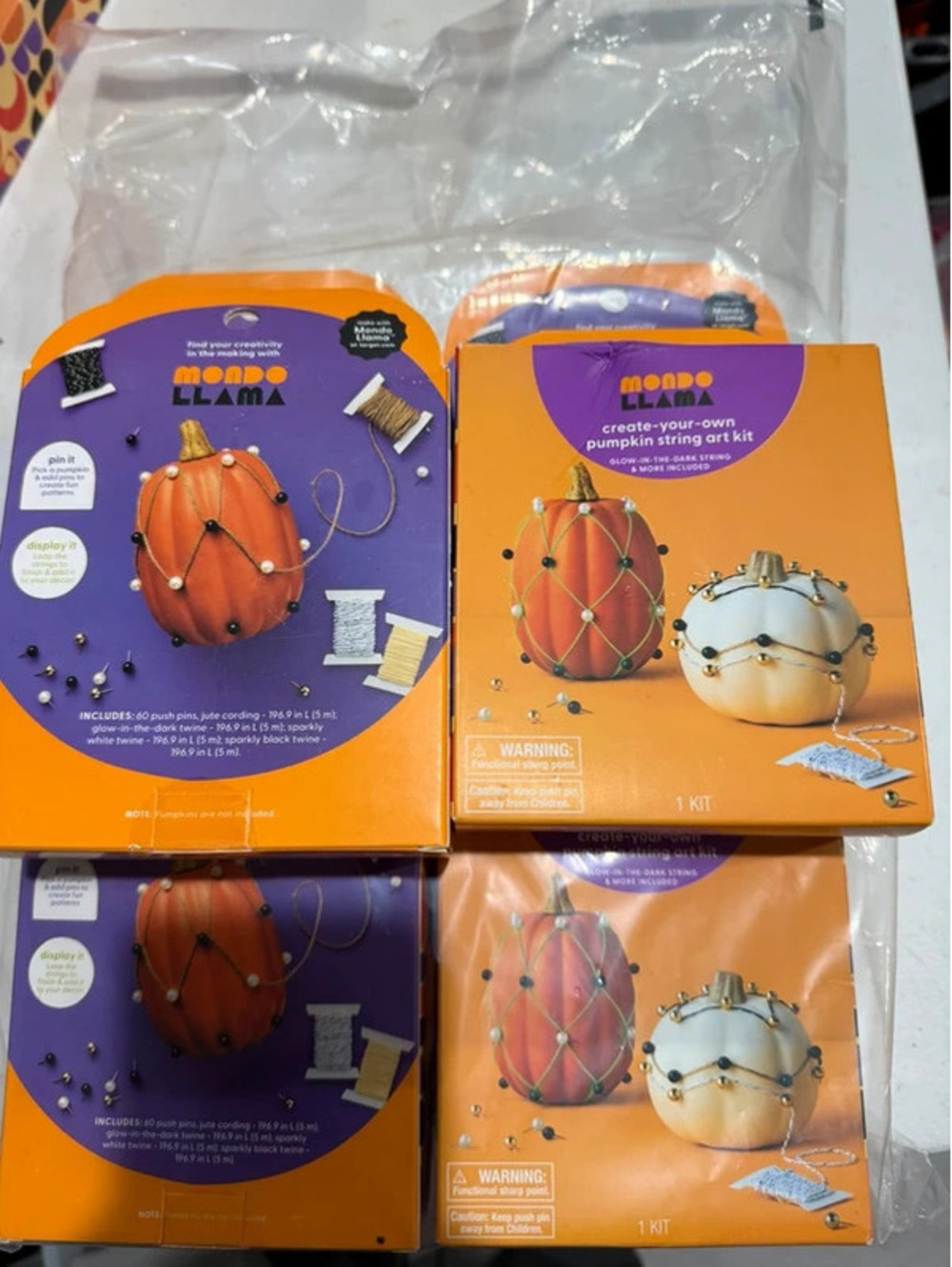 Mondo Llama Create-Your-Own Pumpkin String Art Kit - Glow-in-the-Dark String, 10